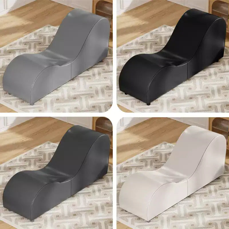 Sillón Mjkone de yoga de terciopelo, sillas de yoga curvas modernas para adultos para estiramientos, relajación, ejercicio