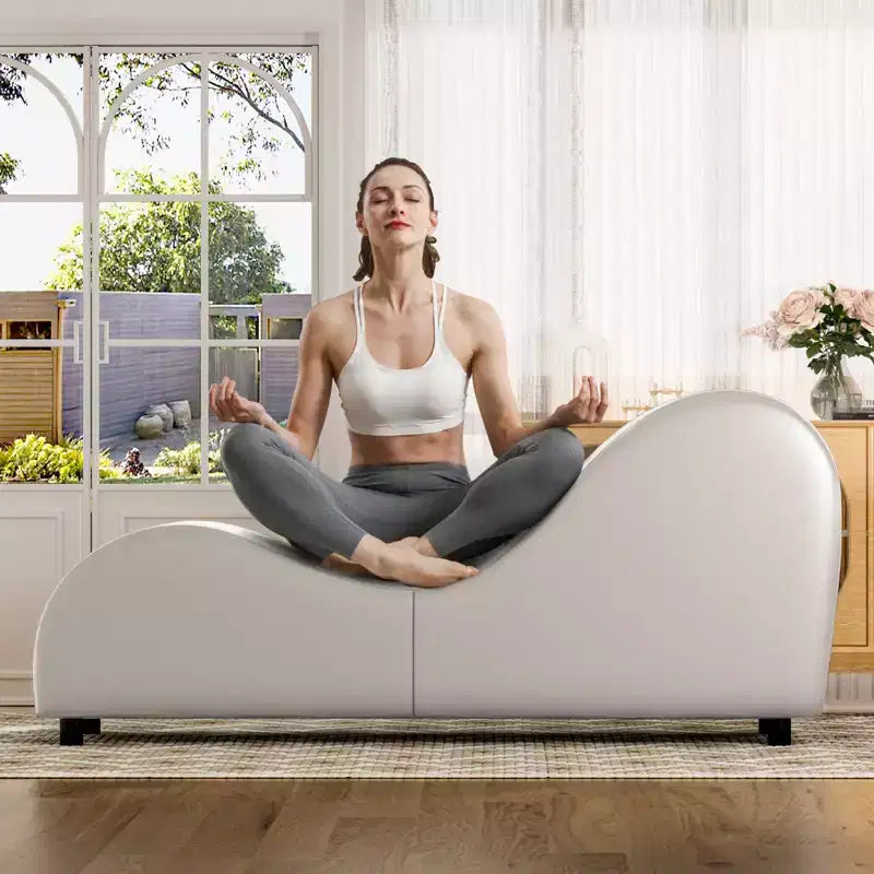 Sillón Mjkone de yoga de terciopelo, sillas de yoga curvas modernas para adultos para estiramientos, relajación, ejercicio