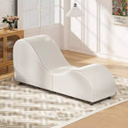 Mjkone Velvet Yoga Chaise Lounges Chair , Modern Curved Yoga Chairs for Adults for Stretching, Relaxation, Exercise