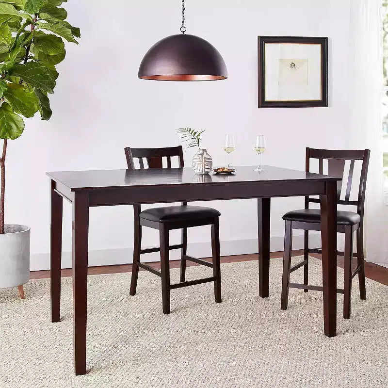 Mesa de comedor de altura de mostrador estilo rústico 36x60