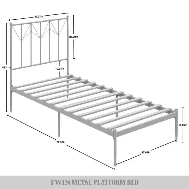 Cama de plataforma metálica
