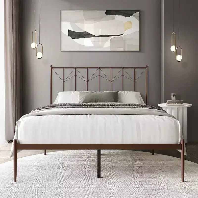 Cama de plataforma metálica