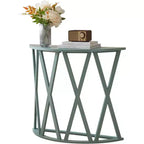 Mesa Consola de Madera Media Luna Viena para Recibidor, Mesa de Sofá Auxiliar con Diseño en X para Salón, Pasillo, Vestíbulo, Entrada