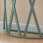 Mesa Consola de Madera Media Luna Viena para Recibidor, Mesa de Sofá Auxiliar con Diseño en X para Salón, Pasillo, Vestíbulo, Entrada