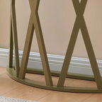 Mesa Consola de Madera Media Luna Viena para Recibidor, Mesa de Sofá Auxiliar con Diseño en X para Salón, Pasillo, Vestíbulo, Entrada