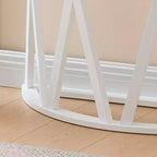 Mesa Consola de Madera Media Luna Viena para Recibidor, Mesa de Sofá Auxiliar con Diseño en X para Salón, Pasillo, Vestíbulo, Entrada