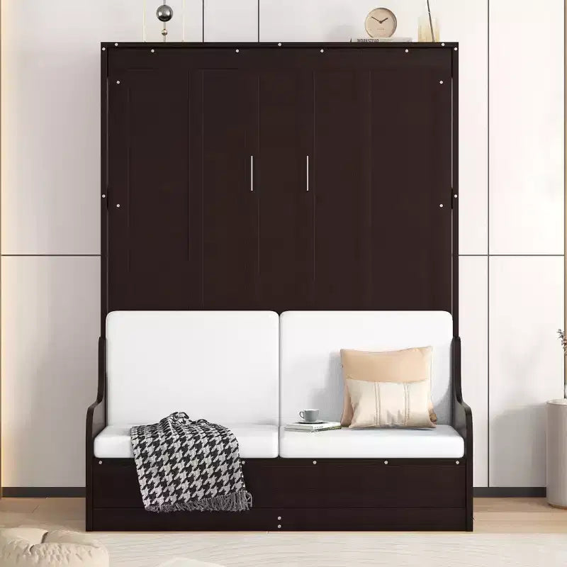 Cama de pared Murphy Whisen tamaño Queen, plegable en un armario con cojín, fácil de usar