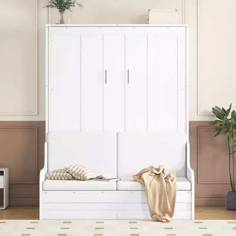 Cama de pared Murphy Whisen tamaño Queen, plegable en un armario con cojín, fácil de usar