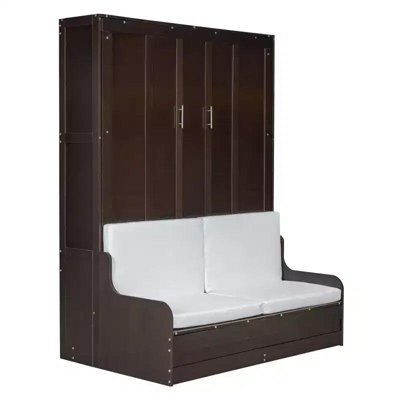 Cama de pared Murphy Whisen tamaño Queen, plegable en un armario con cojín, fácil de usar