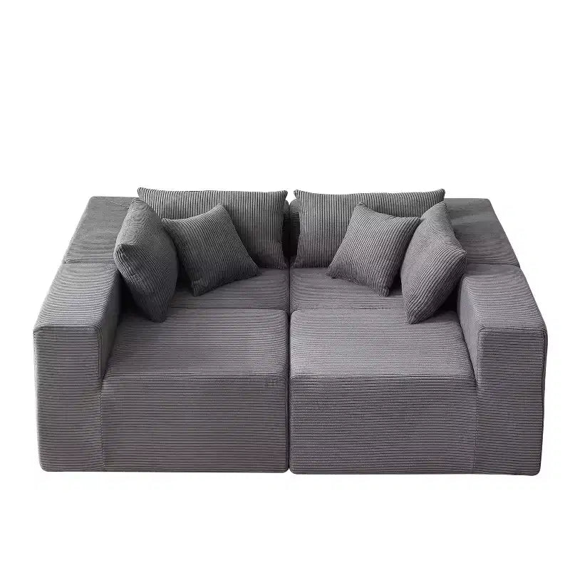 Sofá modular seccional en forma de L de pana de 104 pulgadas, sofá de lujo, muebles tapizados para interiores