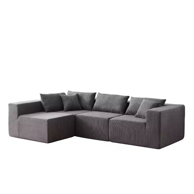 Sofá modular seccional en forma de L de pana de 104 pulgadas, sofá de lujo, muebles tapizados para interiores