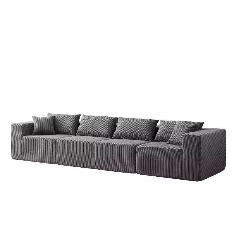 Sofá modular seccional en forma de L de pana de 104 pulgadas, sofá de lujo, muebles tapizados para interiores