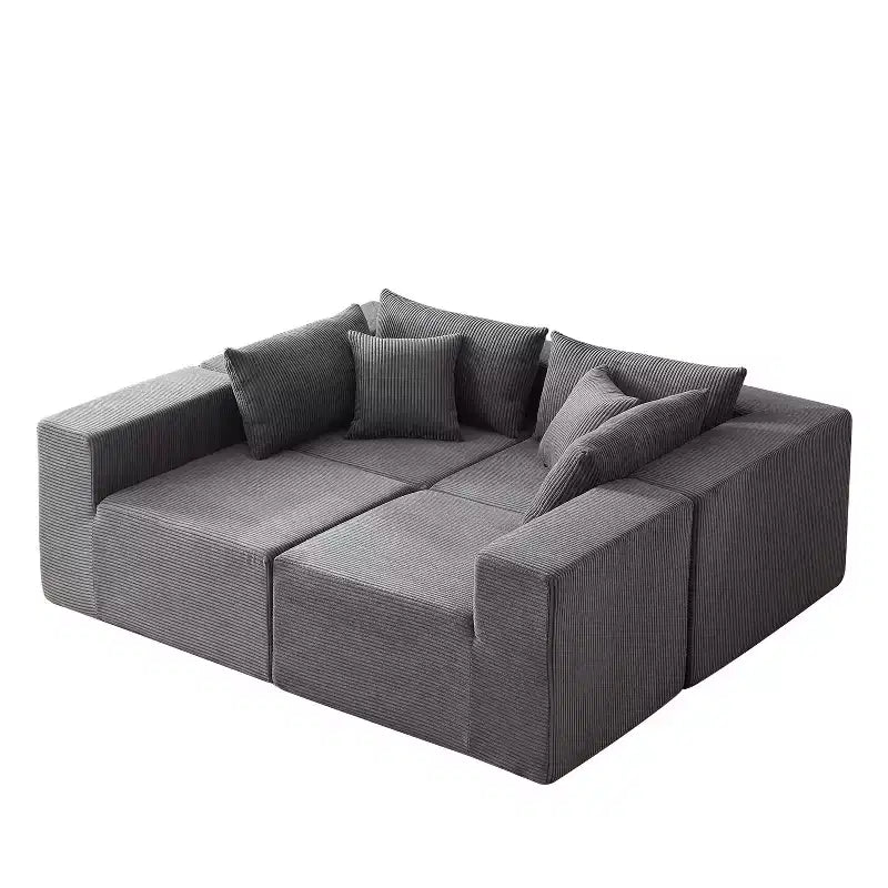Sofá modular seccional en forma de L de pana de 104 pulgadas, sofá de lujo, muebles tapizados para interiores