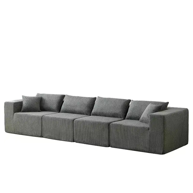 Sofá modular seccional en forma de L de pana de 104 pulgadas, sofá de lujo, muebles tapizados para interiores