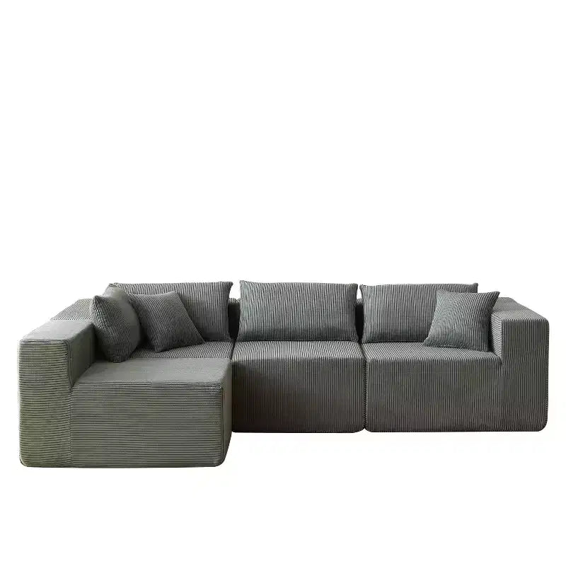 Sofá modular seccional en forma de L de pana de 104 pulgadas, sofá de lujo, muebles tapizados para interiores