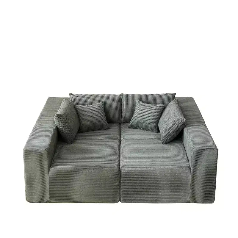 Sofá modular seccional en forma de L de pana de 104 pulgadas, sofá de lujo, muebles tapizados para interiores