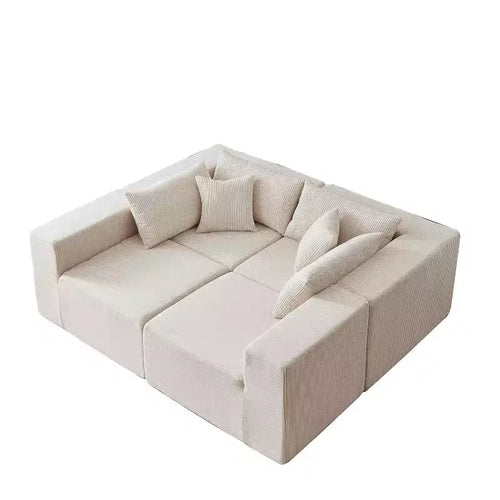 Sofá modular seccional en forma de L de pana de 104 pulgadas, sofá de lujo, muebles tapizados para interiores