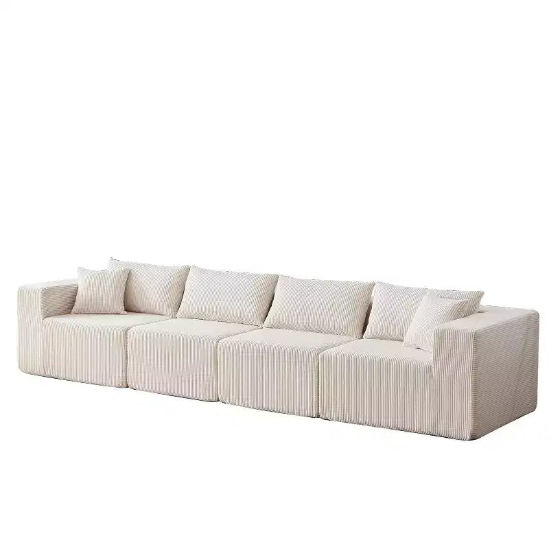 Sofá modular seccional en forma de L de pana de 104 pulgadas, sofá de lujo, muebles tapizados para interiores