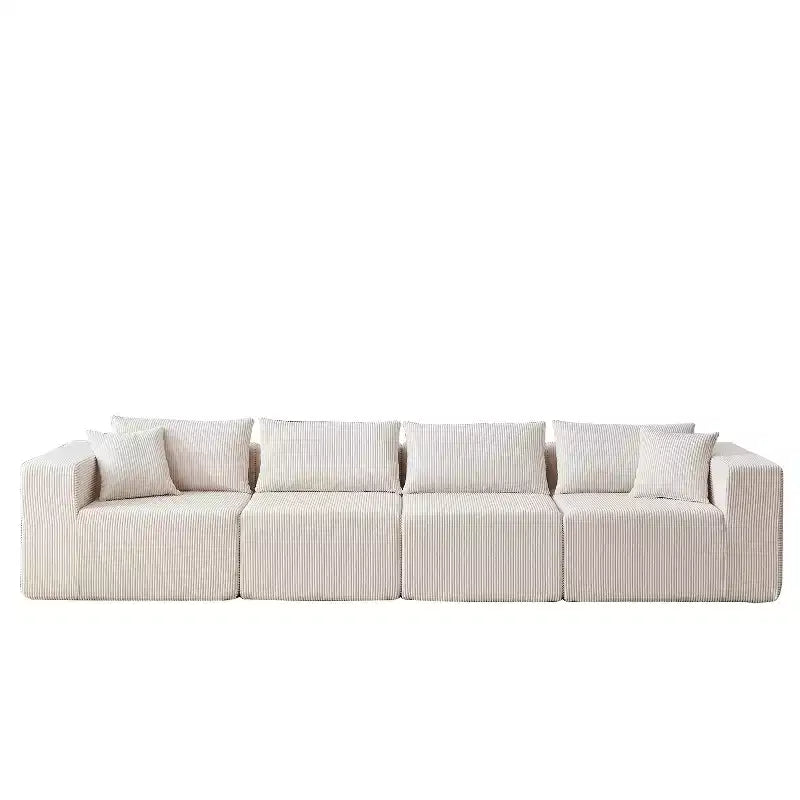 Sofá modular seccional en forma de L de pana de 104 pulgadas, sofá de lujo, muebles tapizados para interiores