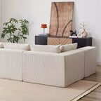 Sofá modular seccional en forma de L de pana de 104 pulgadas, sofá de lujo, muebles tapizados para interiores