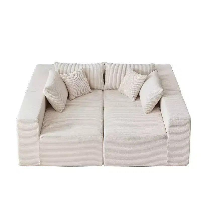 Sofá modular seccional en forma de L de pana de 104 pulgadas, sofá de lujo, muebles tapizados para interiores