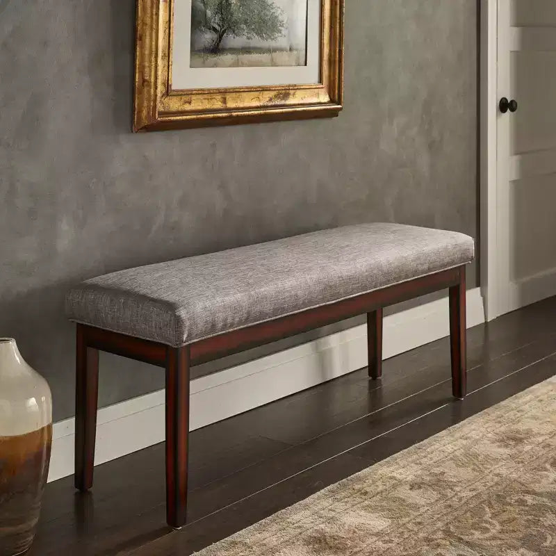 Banco tapizado Quinby con acabado espresso - iNSPIRE Q