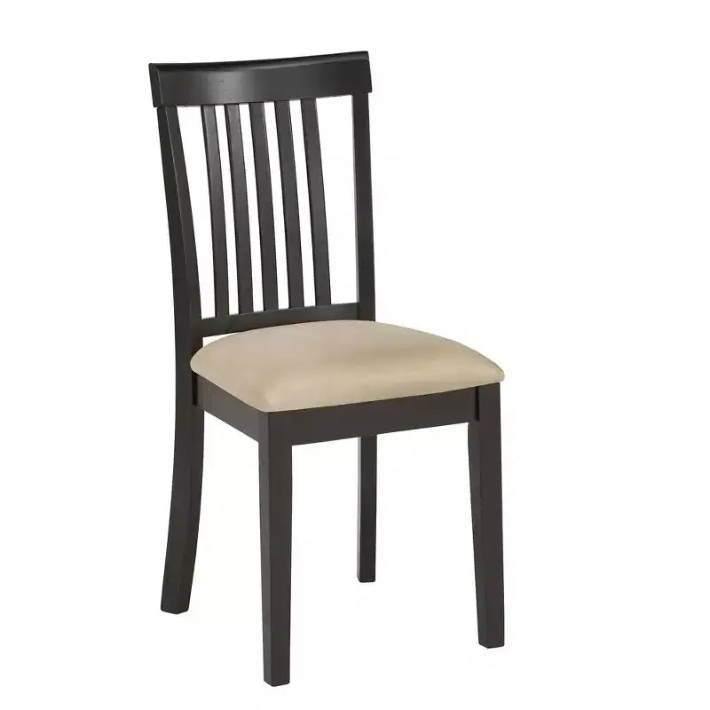 Sillas de comedor Kensington Mission Back de madera negra y microfibra beige (juego de 2) - Negro/Beige - iNSPIREQ