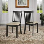 Sillas de comedor Kensington Mission Back de madera negra y microfibra beige (juego de 2) - Negro/Beige - iNSPIREQ