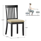 Sillas de comedor Kensington Mission Back de madera negra y microfibra beige (juego de 2) - Negro/Beige - iNSPIREQ