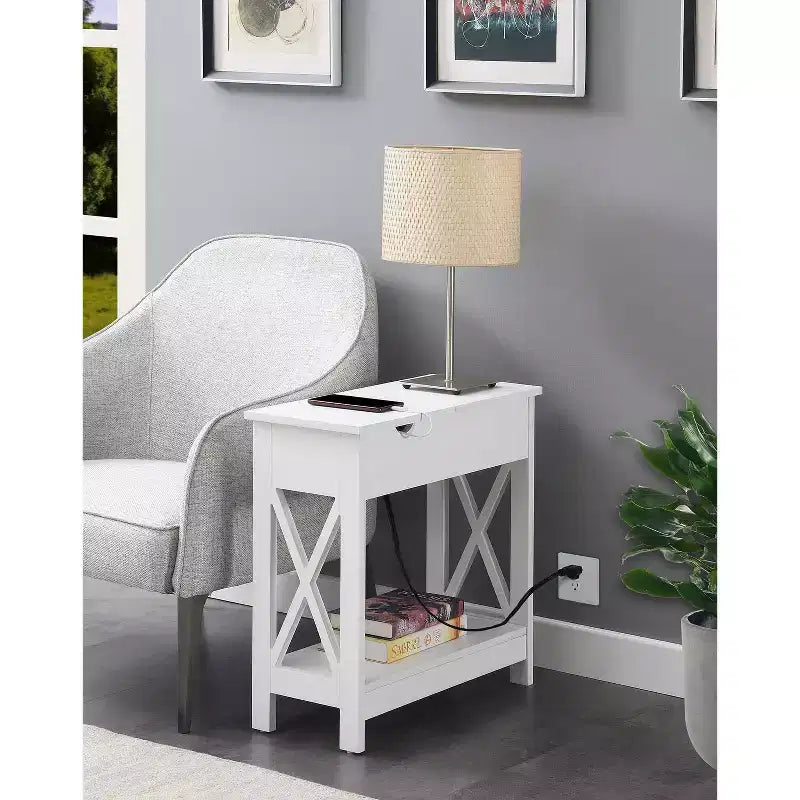 Mesa auxiliar rectangular de madera HomeStock 1 pieza