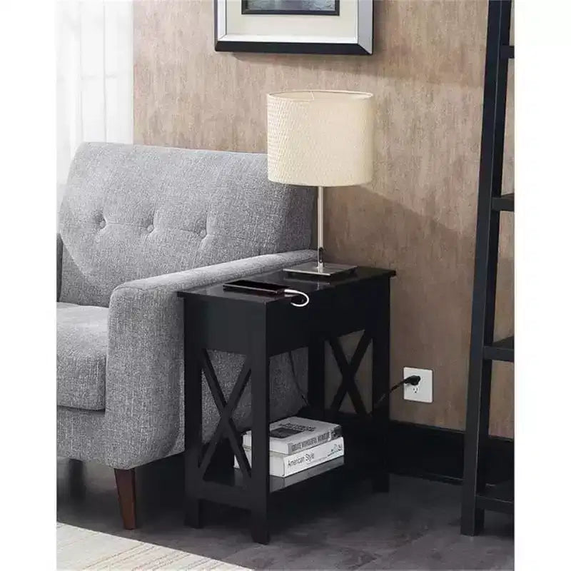 Mesa auxiliar rectangular de madera HomeStock 1 pieza