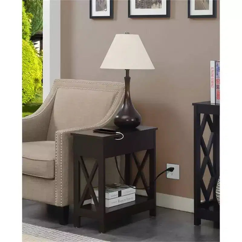 Mesa auxiliar rectangular de madera HomeStock 1 pieza