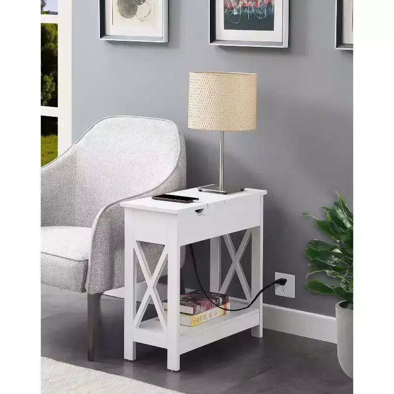 Mesa auxiliar rectangular de madera HomeStock 1 pieza