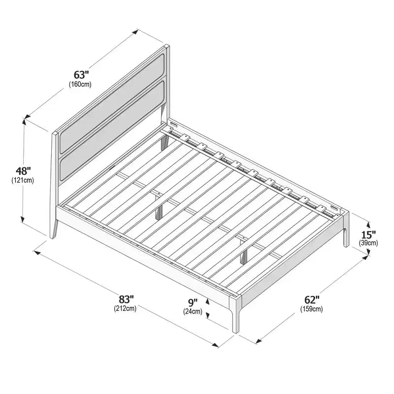 Cama Queen Elio Rattan
