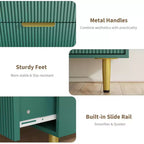 Cómoda moderna acanalada negra de 6 cajones, cofre de madera ancho con tiradores y patas de metal dorado, organizador de almacenamiento grande para dormitorio, sala de estar y entrada