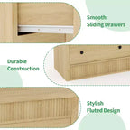 Cómoda de madera de 7 cajones de 54 pulgadas de ancho, cómoda estriada y organizador de almacenamiento para dormitorio, sala de estar, pasillo y entrada