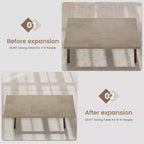 Mesa de comedor extensible de 63-83 pulgadas, mesa rectangular industrial para 6-8 personas, mesa de cocina rústica marrón extensible con estructura metálica resistente
