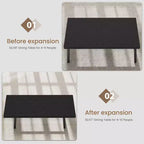 Mesa de comedor extensible de 63-83 pulgadas, mesa rectangular industrial para 6-8 personas, mesa de cocina rústica marrón extensible con estructura metálica resistente