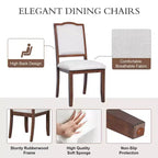 Juego de comedor de 6 piezas, mesa de comedor de madera extensible de 60 a 78 pulgadas con extensión removible