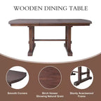 Juego de comedor de 6 piezas, mesa de comedor de madera extensible de 60 a 78 pulgadas con extensión removible