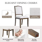 Juego de comedor de 6 piezas, mesa de comedor de madera extensible de 60 a 78 pulgadas con extensión removible