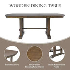 Juego de comedor de 6 piezas, mesa de comedor de madera extensible de 60 a 78 pulgadas con extensión removible