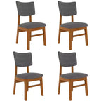 Juego de 4 sillas de comedor tapizadas Peterson de GDFStudio con estructura resistente de madera de caucho
