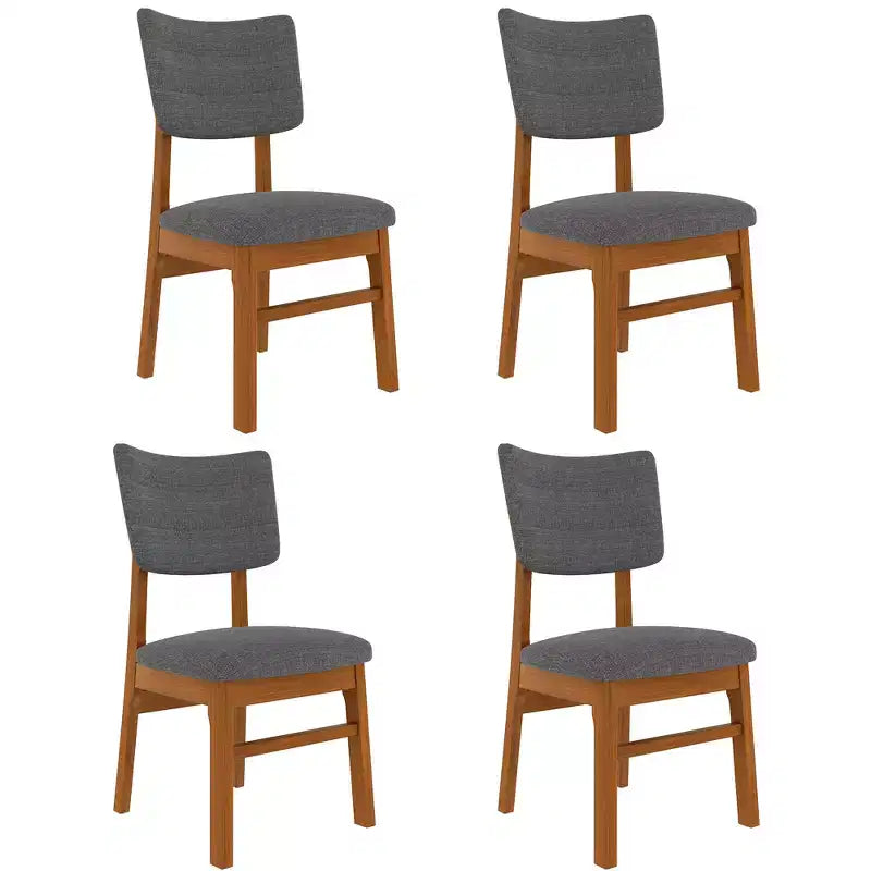 Juego de 4 sillas de comedor tapizadas Peterson de GDFStudio con estructura resistente de madera de caucho