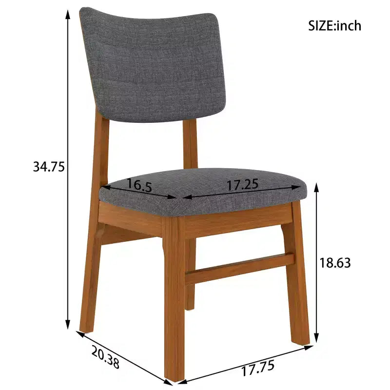 Juego de 4 sillas de comedor tapizadas Peterson de GDFStudio con estructura resistente de madera de caucho