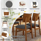 Juego de 4 sillas de comedor tapizadas Peterson de GDFStudio con estructura resistente de madera de caucho