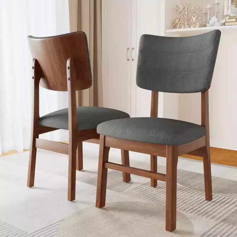 Juego de 4 sillas de comedor tapizadas Peterson de GDFStudio con estructura resistente de madera de caucho