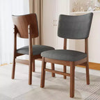Juego de 4 sillas de comedor tapizadas Peterson de GDFStudio con estructura resistente de madera de caucho