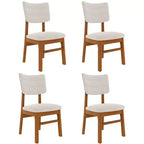 Juego de 4 sillas de comedor tapizadas Peterson de GDFStudio con estructura resistente de madera de caucho
