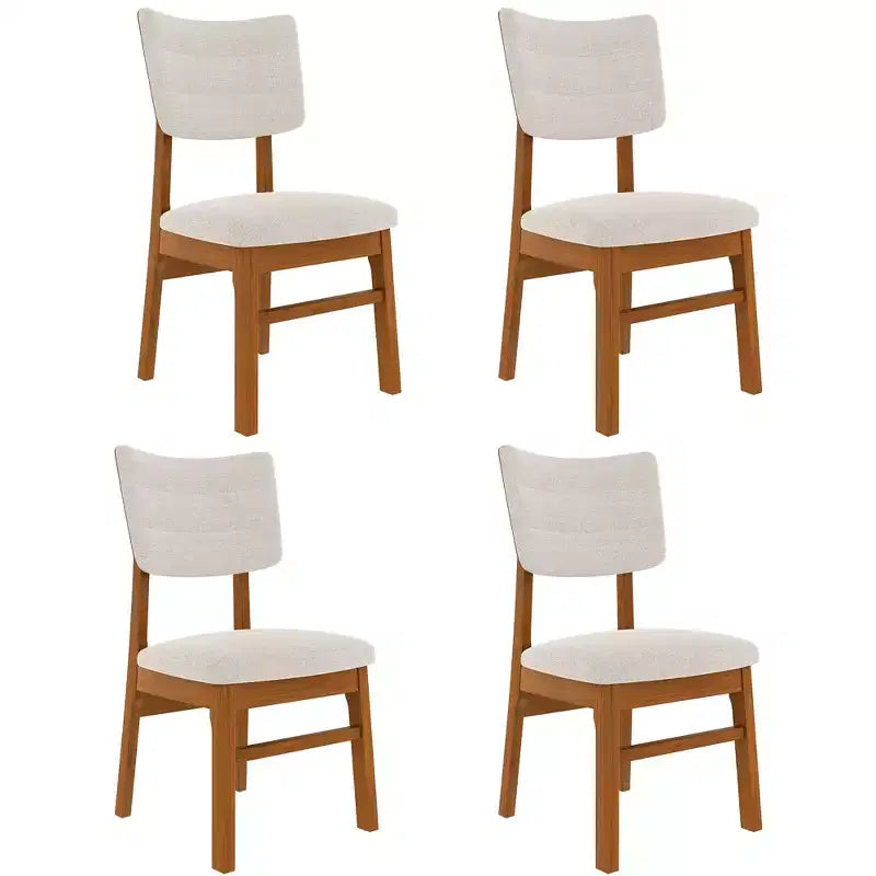 Juego de 4 sillas de comedor tapizadas Peterson de GDFStudio con estructura resistente de madera de caucho